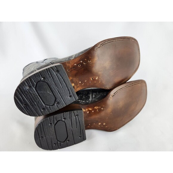 NEW ALFA Mens Western Leather Cowboy‎ Boots Gray Black Alligator Mexican 27 US 9 - Picture 10 of 16